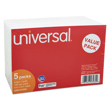 Universal® Ruled Index Cards, 4 X 6, White, 500-pack freeshipping - TVN Wholesale